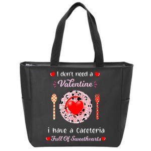 Funny Lunch Lady Valentines Day For Lunch Lady Cafeteria Zip Tote Bag