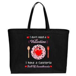 Funny Lunch Lady Valentines Day For Lunch Lady Cafeteria Cotton Canvas Jumbo Tote