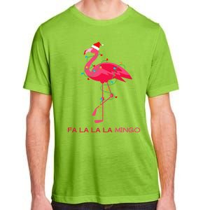 Fa La La Mingo Flamingo Christmas Tree Lights Tropical Xmas Gift Adult ChromaSoft Performance T-Shirt