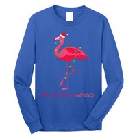 Fa La La Mingo Flamingo Christmas Tree Lights Tropical Xmas Gift Long Sleeve Shirt