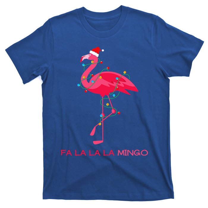 Fa La La Mingo Flamingo Christmas Tree Lights Tropical Xmas Gift T-Shirt