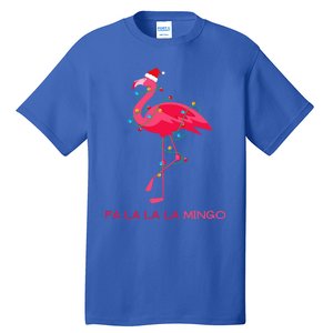 Fa La La Mingo Flamingo Christmas Tree Lights Tropical Xmas Gift Tall T-Shirt