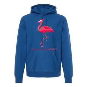 Fa La La Mingo Flamingo Christmas Tree Lights Tropical Xmas Gift Premium Hoodie