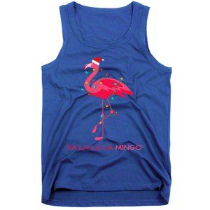 Fa La La Mingo Flamingo Christmas Tree Lights Tropical Xmas Gift Tank Top