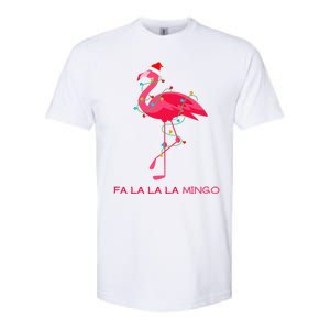 Fa La La Mingo Flamingo Christmas Tree Lights Tropical Xmas Gift Softstyle CVC T-Shirt