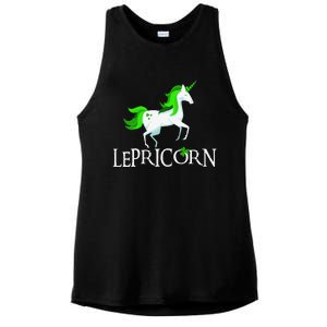 Funny Lepricorn Leprechaun Unicorn St. Patrick's Day Ladies PosiCharge Tri-Blend Wicking Tank