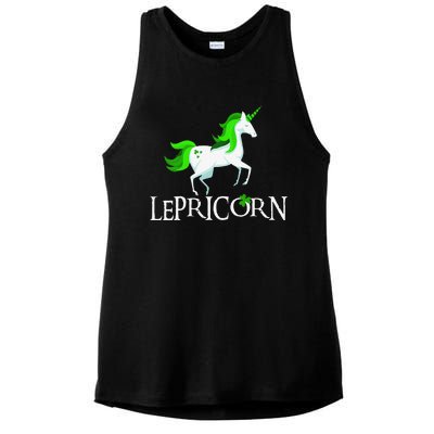 Funny Lepricorn Leprechaun Unicorn St. Patrick's Day Ladies PosiCharge Tri-Blend Wicking Tank