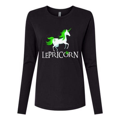 Funny Lepricorn Leprechaun Unicorn St. Patrick's Day Womens Cotton Relaxed Long Sleeve T-Shirt