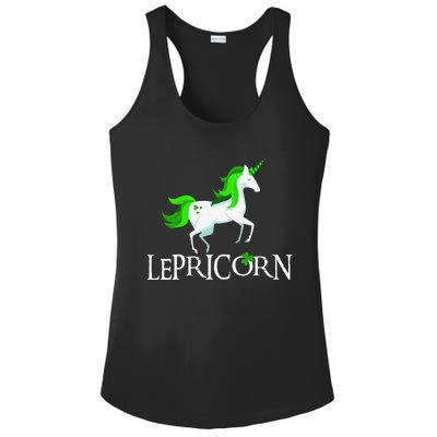 Funny Lepricorn Leprechaun Unicorn St. Patrick's Day Ladies PosiCharge Competitor Racerback Tank