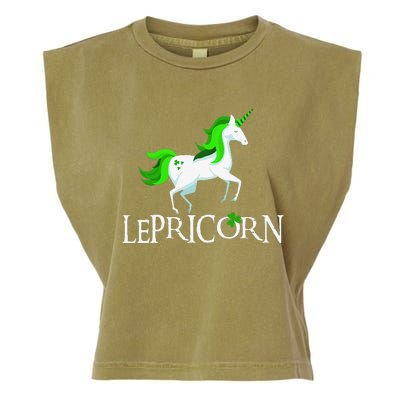 Funny Lepricorn Leprechaun Unicorn St. Patrick's Day Garment-Dyed Women's Muscle Tee