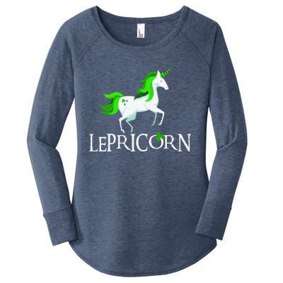 Funny Lepricorn Leprechaun Unicorn St. Patrick's Day Women's Perfect Tri Tunic Long Sleeve Shirt