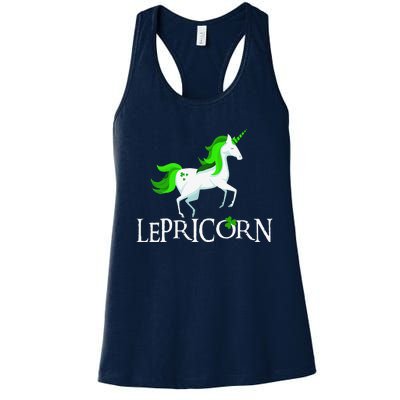 Funny Lepricorn Leprechaun Unicorn St. Patrick's Day Women's Racerback Tank