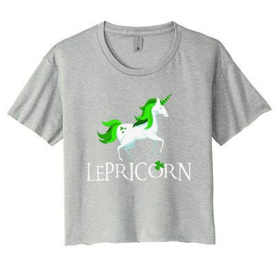 Funny Lepricorn Leprechaun Unicorn St. Patrick's Day Women's Crop Top Tee