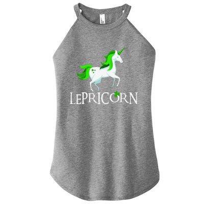 Funny Lepricorn Leprechaun Unicorn St. Patrick's Day Women's Perfect Tri Rocker Tank