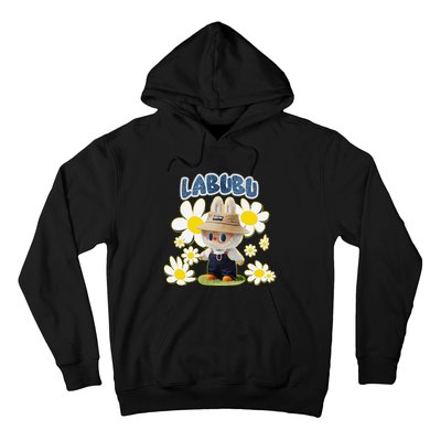 Funny Labubu Lover Cute Labubu Flowers Gift Hoodie