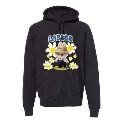 Funny Labubu Lover Cute Labubu Flowers Gift Premium Hoodie