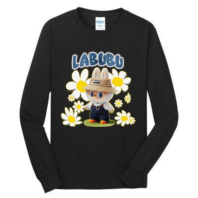 Funny Labubu Lover Cute Labubu Flowers Gift Tall Long Sleeve T-Shirt