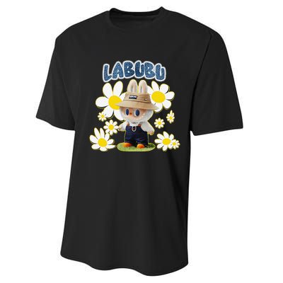 Funny Labubu Lover Cute Labubu Flowers Gift Performance Sprint T-Shirt