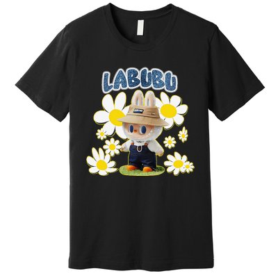 Funny Labubu Lover Cute Labubu Flowers Gift Premium T-Shirt