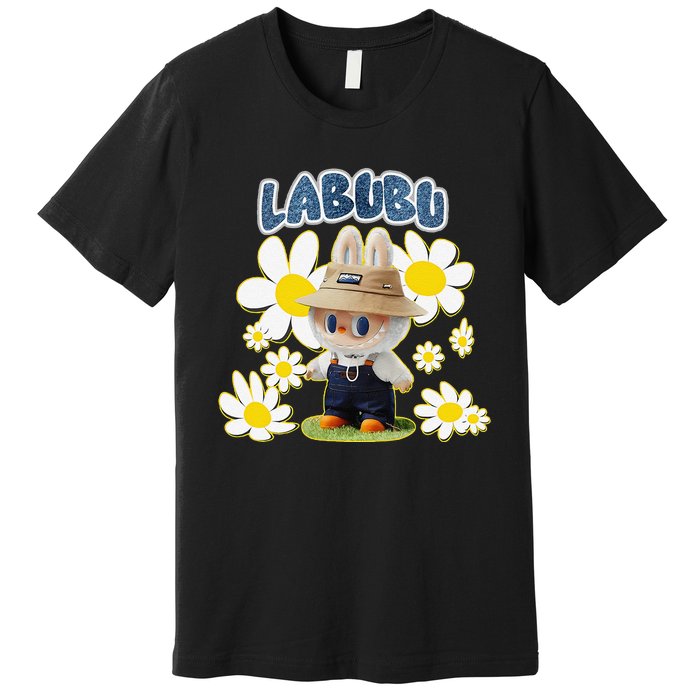 Funny Labubu Lover Cute Labubu Flowers Gift Premium T-Shirt