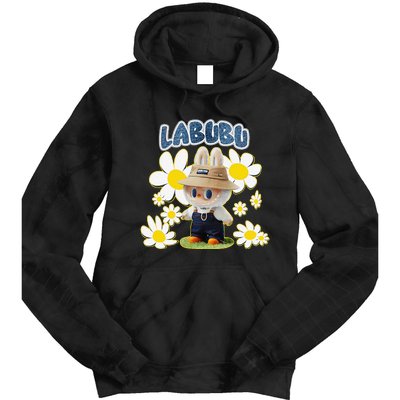 Funny Labubu Lover Cute Labubu Flowers Gift Tie Dye Hoodie