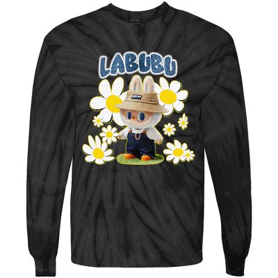 Funny Labubu Lover Cute Labubu Flowers Gift Tie-Dye Long Sleeve Shirt