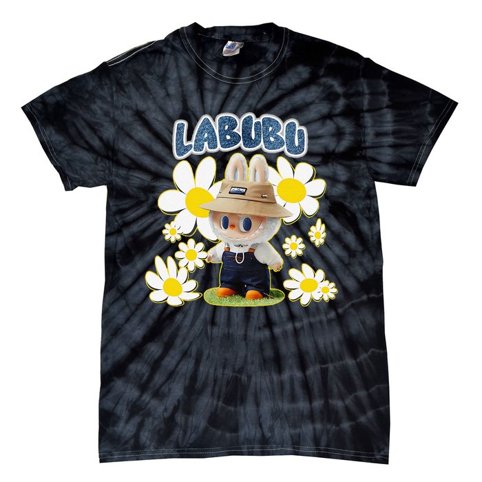 Funny Labubu Lover Cute Labubu Flowers Gift Tie-Dye T-Shirt