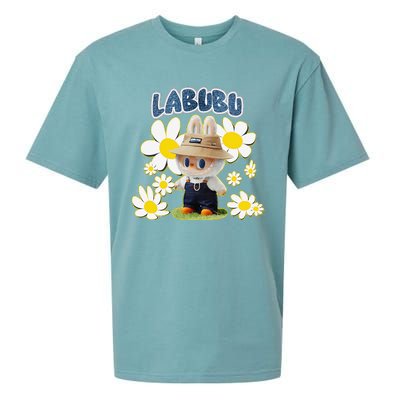 Funny Labubu Lover Cute Labubu Flowers Gift Sueded Cloud Jersey T-Shirt