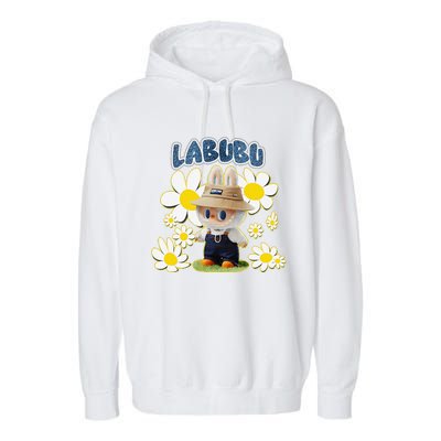 Funny Labubu Lover Cute Labubu Flowers Gift Garment-Dyed Fleece Hoodie