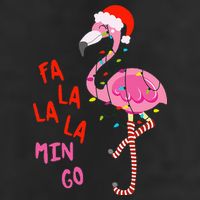 Fa La La Mingo Flamingo Christmas Tropical Xmas Tree Lights 7 Panel Mesh Trucker Snapback Hat