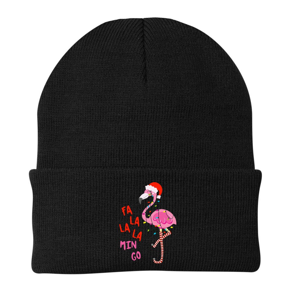 Fa La La Mingo Flamingo Christmas Tropical Xmas Tree Lights Beanie