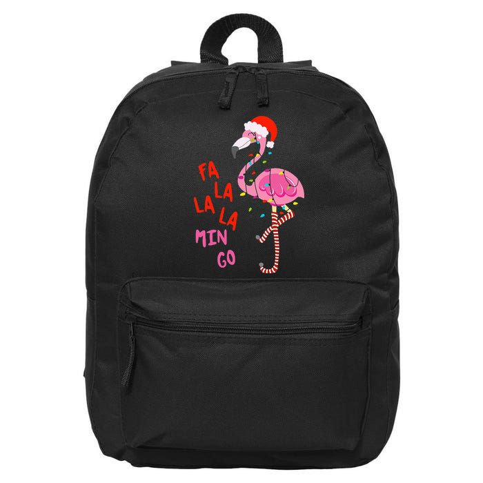 Fa La La Mingo Flamingo Christmas Tropical Xmas Tree Lights 16 in Basic Backpack