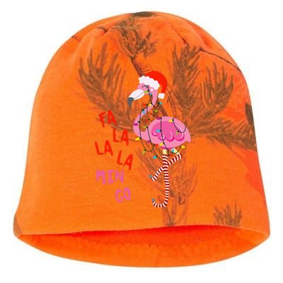 Fa La La Mingo Flamingo Christmas Tropical Xmas Tree Lights Kati - Camo Knit Beanie