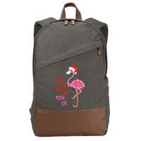 Fa La La Mingo Flamingo Christmas Tropical Xmas Tree Lights Cotton Canvas Backpack