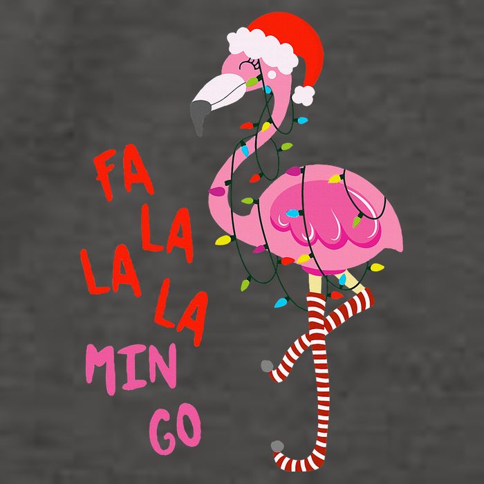 Fa La La Mingo Flamingo Christmas Tropical Xmas Tree Lights Vector Backpack