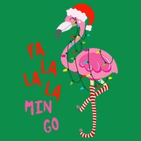 Fa La La Mingo Flamingo Christmas Tropical Xmas Tree Lights Button