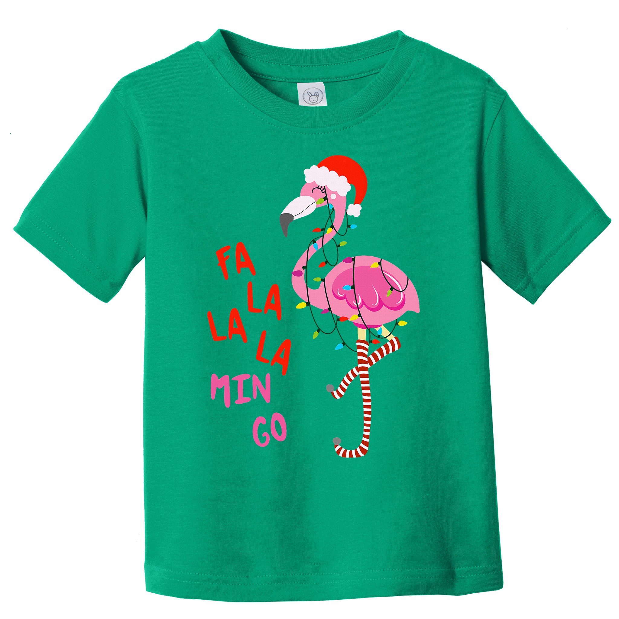 Fa La La Mingo Flamingo Christmas Tropical Xmas Tree Lights Toddler T-Shirt