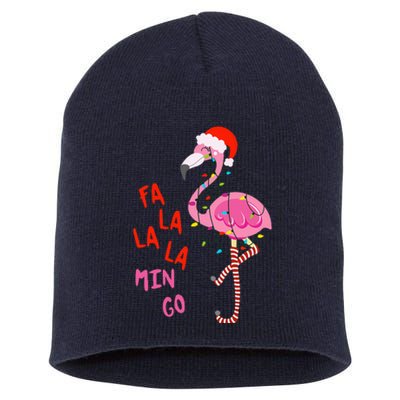 Fa La La Mingo Flamingo Christmas Tropical Xmas Tree Lights Short Acrylic Beanie