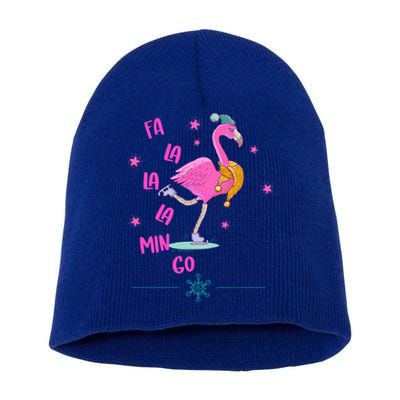 Fa La La Mingo Flamingo Funny Gift Short Acrylic Beanie