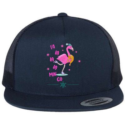 Fa La La Mingo Flamingo Funny Gift Flat Bill Trucker Hat