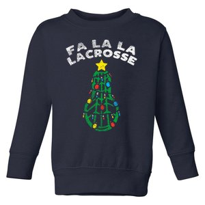 Fa La Lacrosse Funny Christmas Lax Player Goalie Team Gift Toddler Sweatshirt