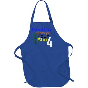 Four Languages Learning Full-Length Apron With Pockets