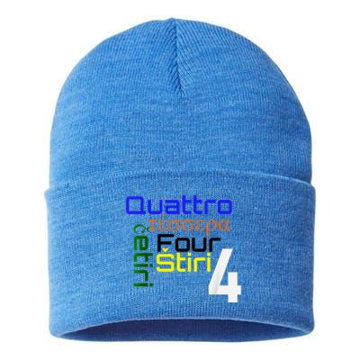 Four Languages Learning Sustainable Knit Beanie