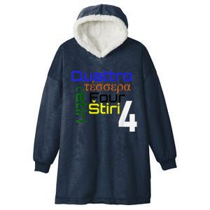 Four Languages Learning Hooded Wearable Blanket