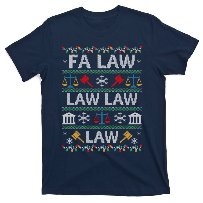 Fa Law Law Vintage Lawyer Ugly Christmas Sweater T-Shirt