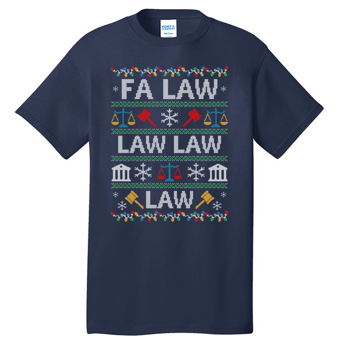 Fa Law Law Vintage Lawyer Ugly Christmas Sweater Tall T-Shirt