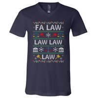 Fa Law Law Vintage Lawyer Ugly Christmas Sweater V-Neck T-Shirt