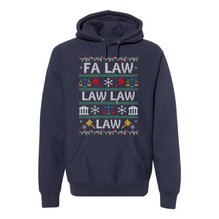 Fa Law Law Vintage Lawyer Ugly Christmas Sweater Premium Hoodie