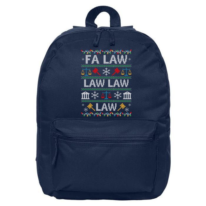 Fa Law Law Vintage Lawyer Ugly Christmas Sweater 16 in Basic Backpack