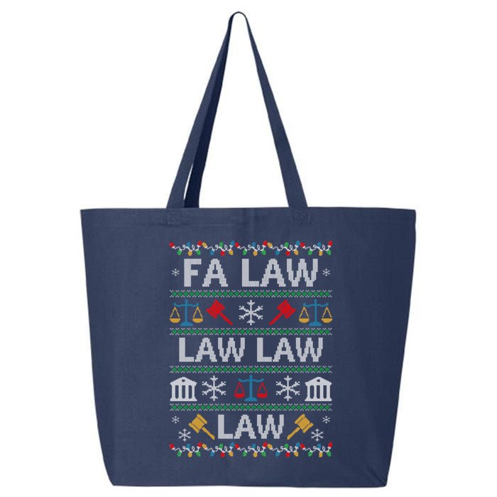 Fa Law Law Vintage Lawyer Ugly Christmas Sweater 25L Jumbo Tote